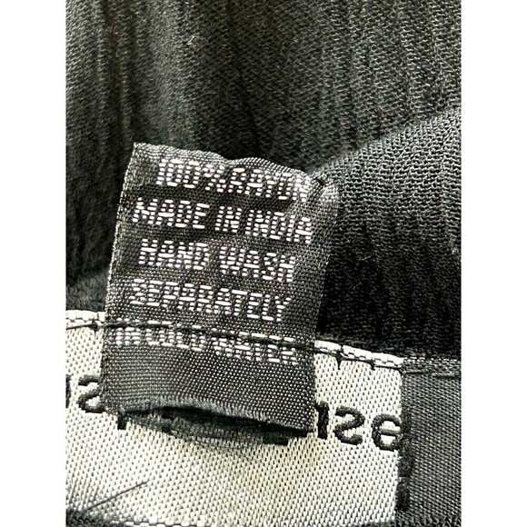 Fashion Fuse Womens Sz L Black Top Sheer Open Back Flare Sleeve Lace Blouse H2 - Picture 12 of 12